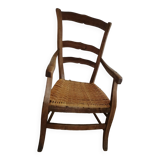 fauteuil campagnard ancien assise en rotin