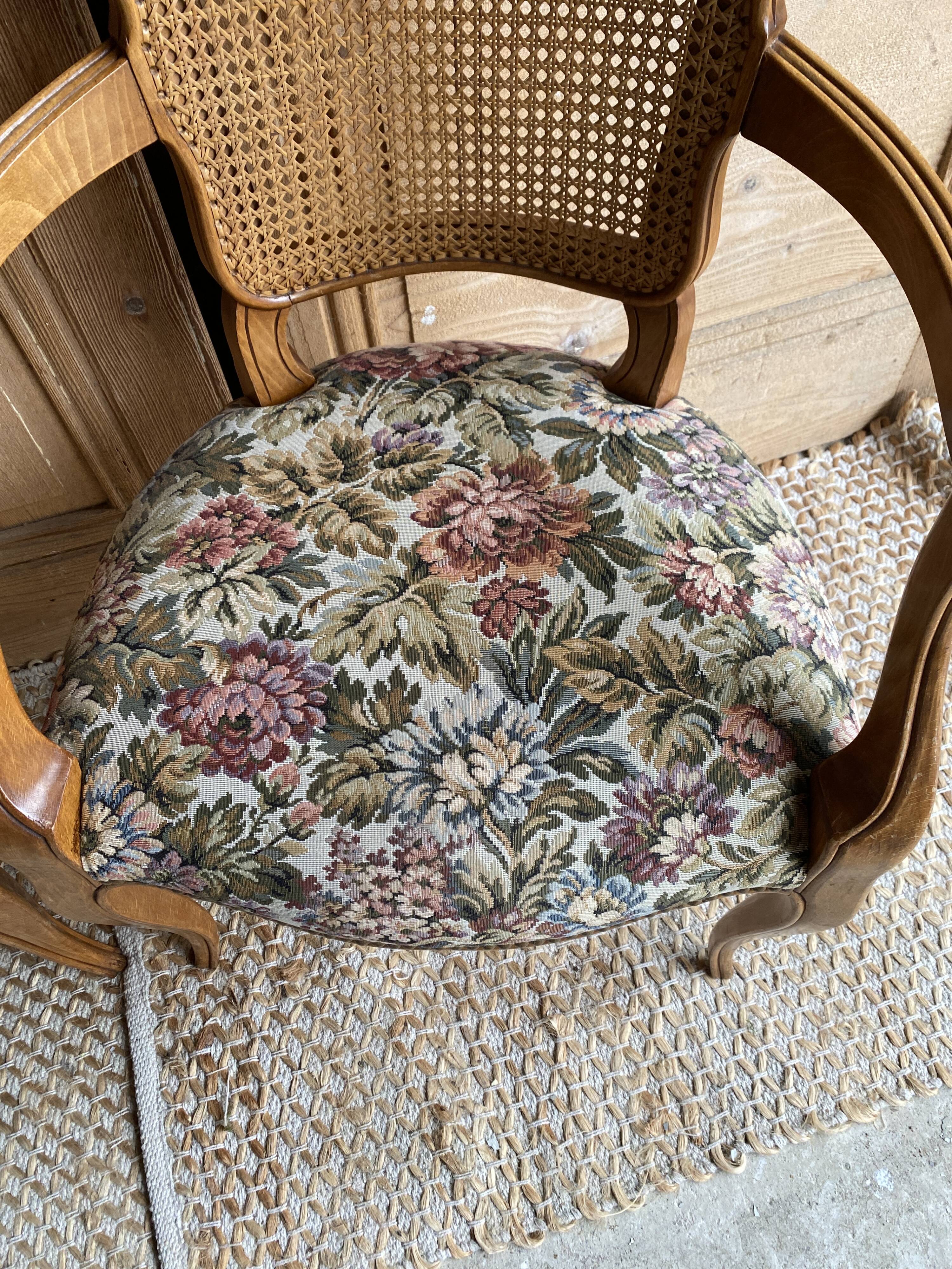 Pair of armchairs canes style louis XV