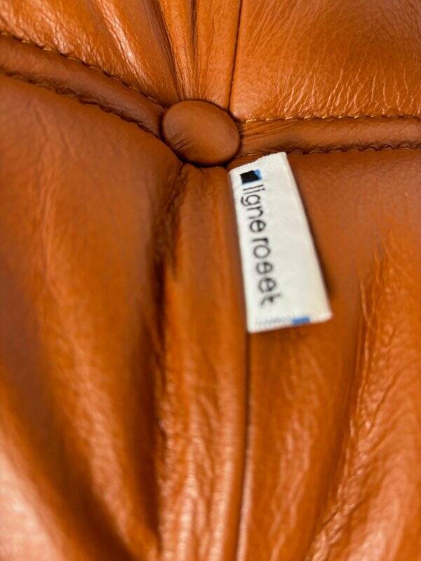 Togo Leather 3-Seaters Sofa attributed to Michel Ducaroy for Ligne Roset, 1992