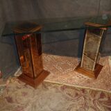 ﻿Vintage glass and mirror console from the 70s