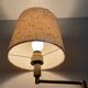 Adjustable brass wall lamp with fabric shade, Danish design, 1970s, Denmark.