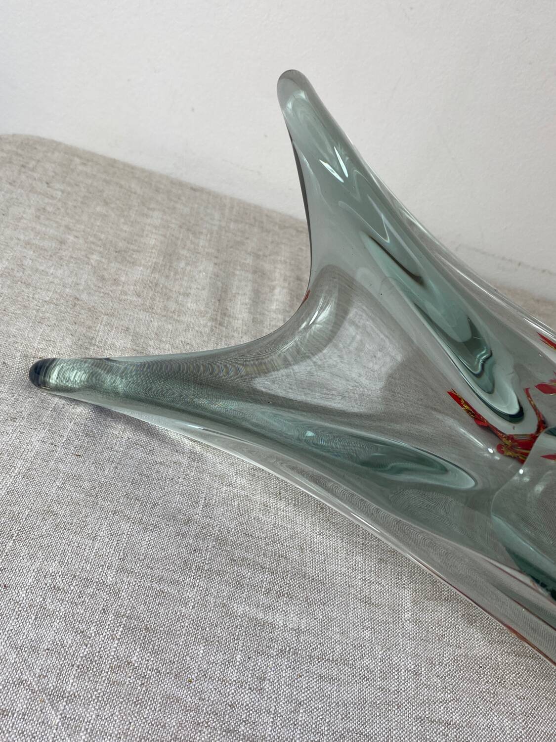 Coupe à fruits, centre de table en verre fumé