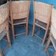 Lot 2 armchairs and 2 chairs design wood and straw period 1970