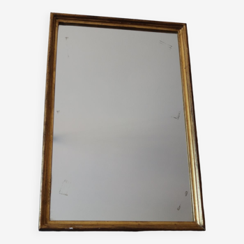 Antique rectangular gilded wood mirror