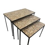Set of 3 vintage nesting tables / checkered tables