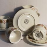 Five vintage Chauvigny porcelain espresso cups