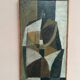 Original Swedish Oil on Canvas – "Abstrakt Komposition" by Hans Fritzdorf (1927–1990) – Vintage and Framed – 71 × 38 cm (28" × 15")