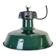 Industrial French Dark Green Enamel Factory Pendant Lamp, 1960s