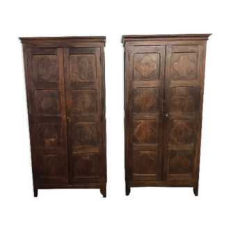 Pair of antique liturgical cabinets