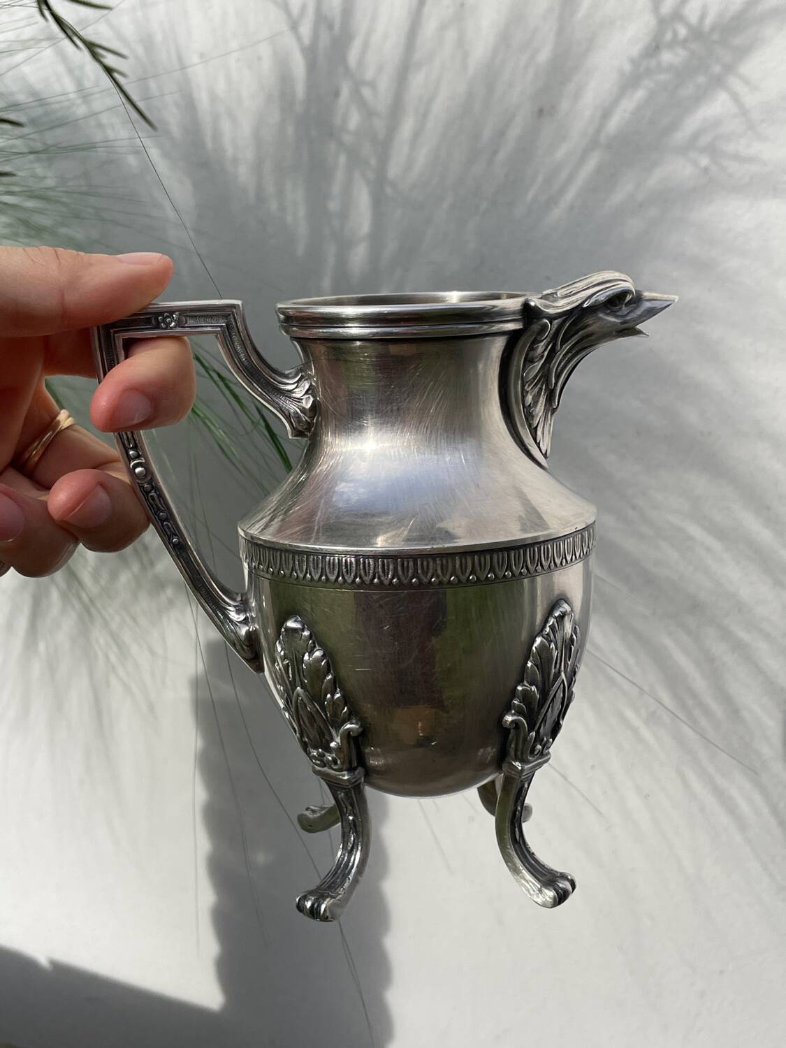 English silver-plated milk jug or vase