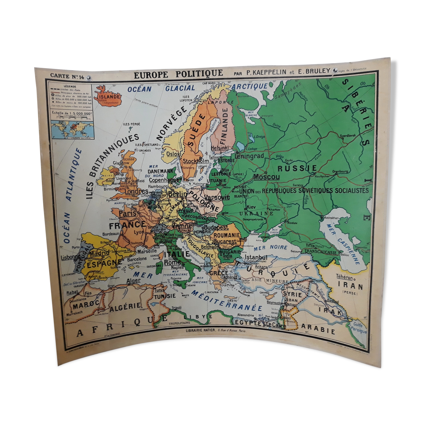 Old school vintage Europe 1960 map