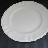 Flat round old Sarreguemines, ivory