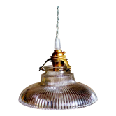 Vintage pendant lamp molded glass 50s