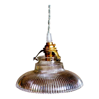 Suspension vintage en verre moulé années 50