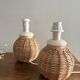 Pieds de lampes de chevet boule en rotin tressé