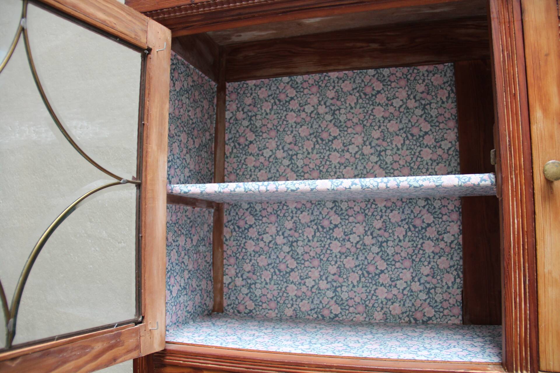 Art Deco pine dresser, beveled glass