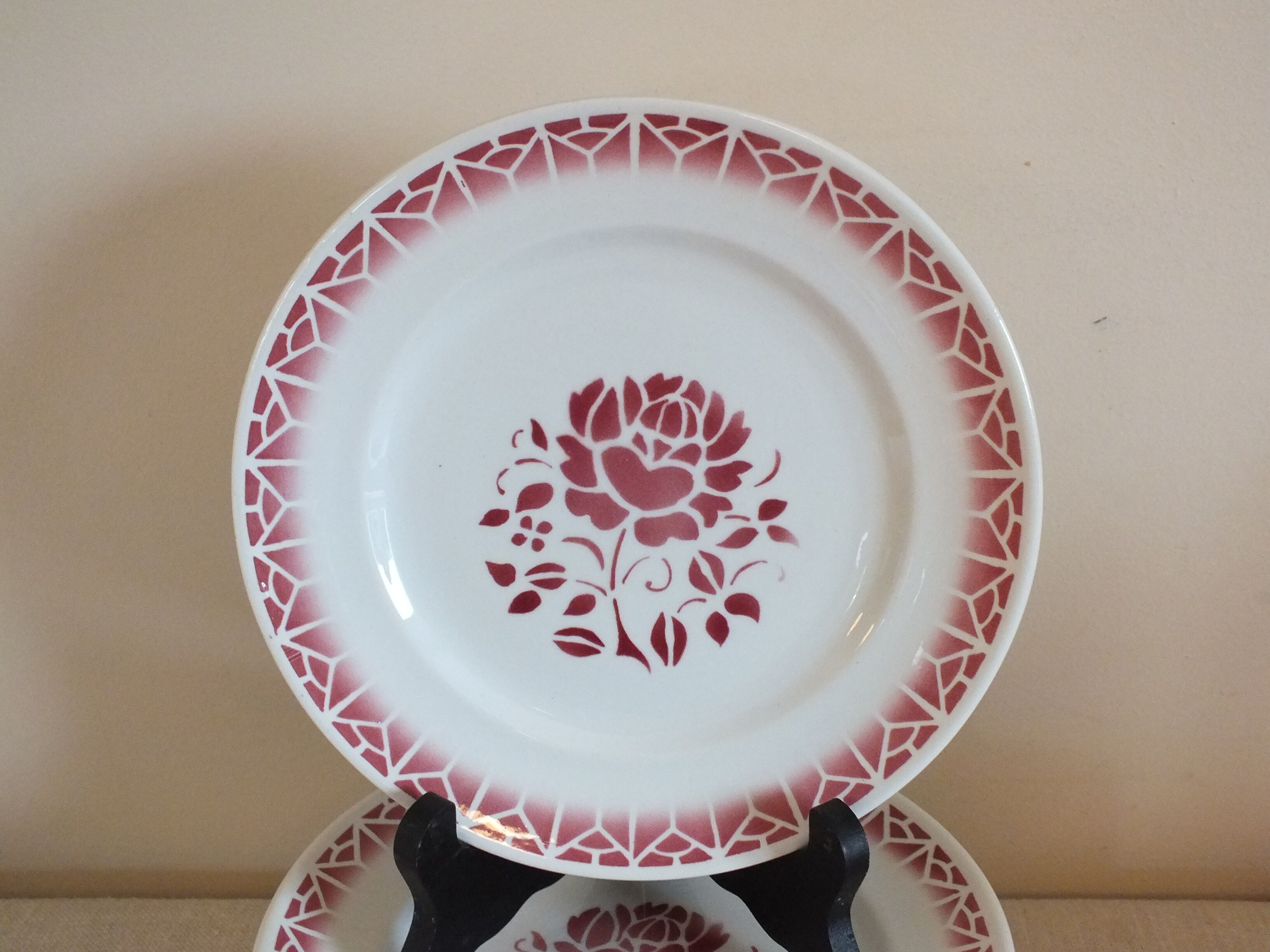 8 dessert plates Céranord St Amand model Nina