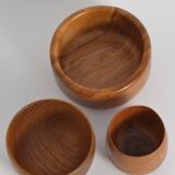 Mid-Century Modern Wood Bowls, Sweden, Set of 3