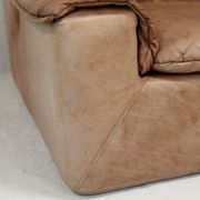 Cinna sofa. Circa 1970. Foam and "caramel" leather. 3 seats.