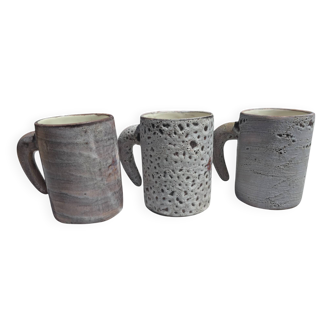 Tasses Mid-Century en Céramique par Francis & Josette Bonaudi pour Vallauri