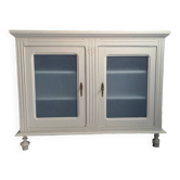 Vintage glass sideboard revamped in Parisian style.