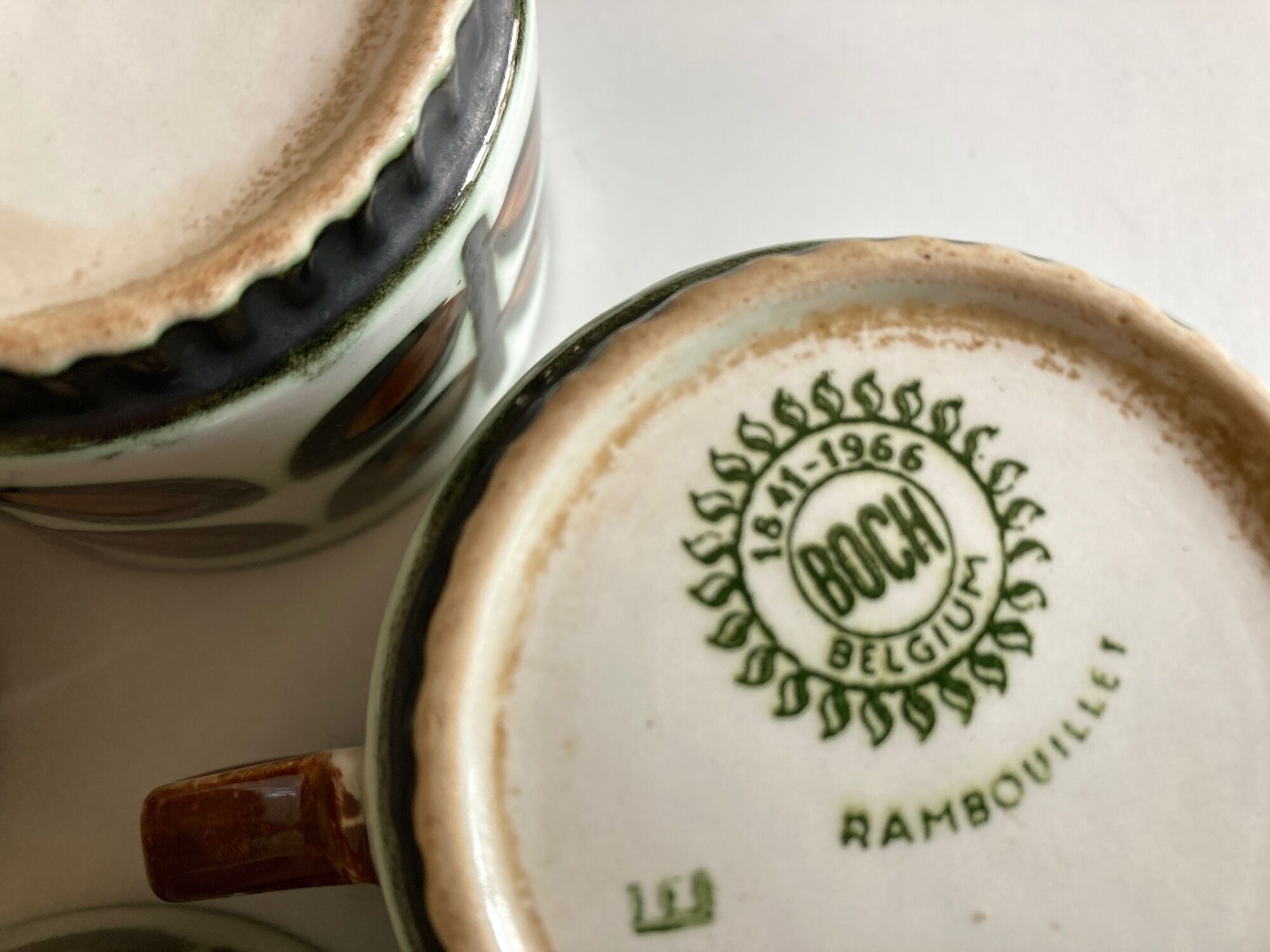 Set of 4 cups of rambouillet 1960 lunches from Boch Belgium