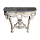 Louis XVI style console in carved wood beige patinated above gray marble