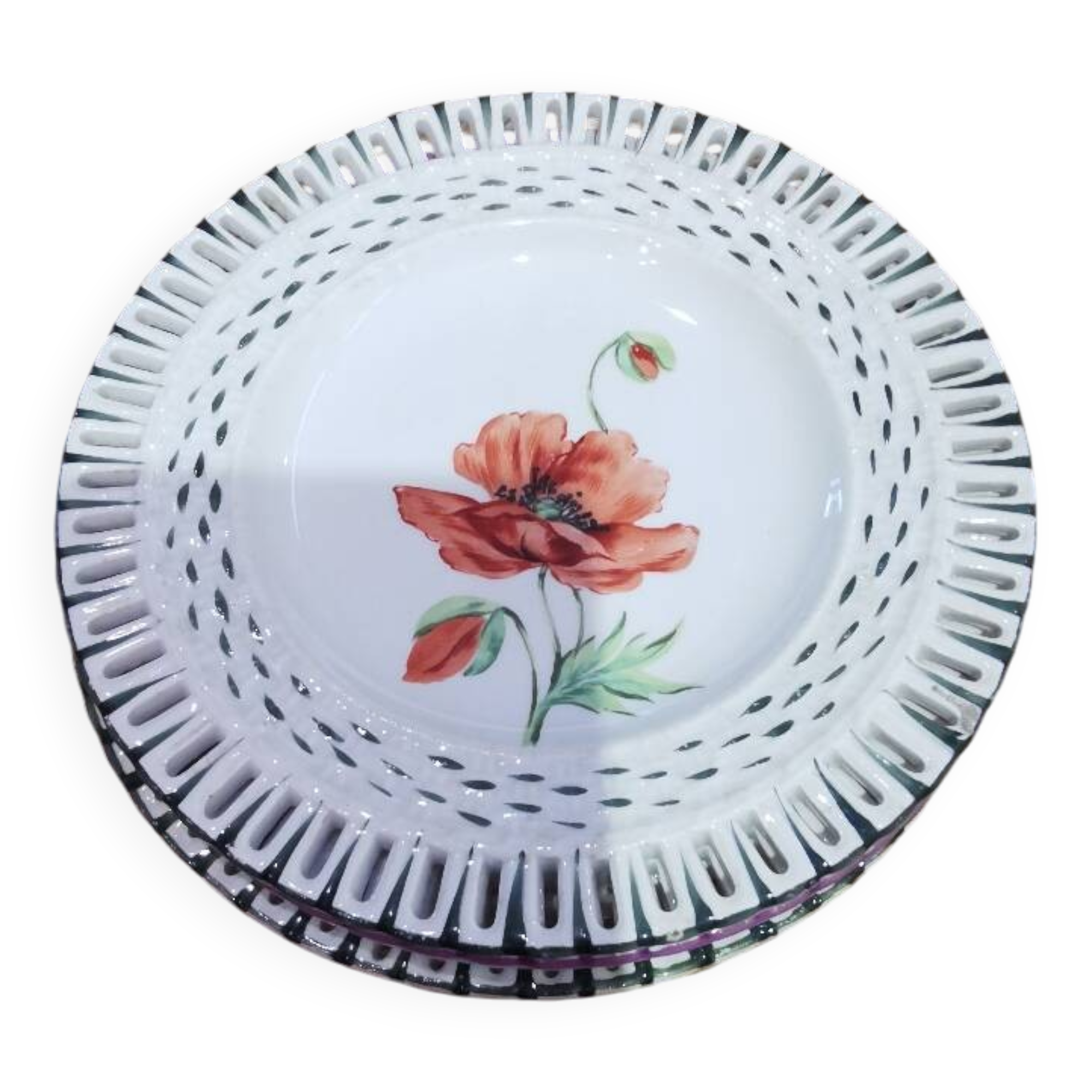 Charming set of 3 small rovina épinal plates