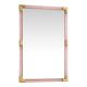 Elegant Modern Pink and Gold Mirror with Torchon Murano Glass Work
