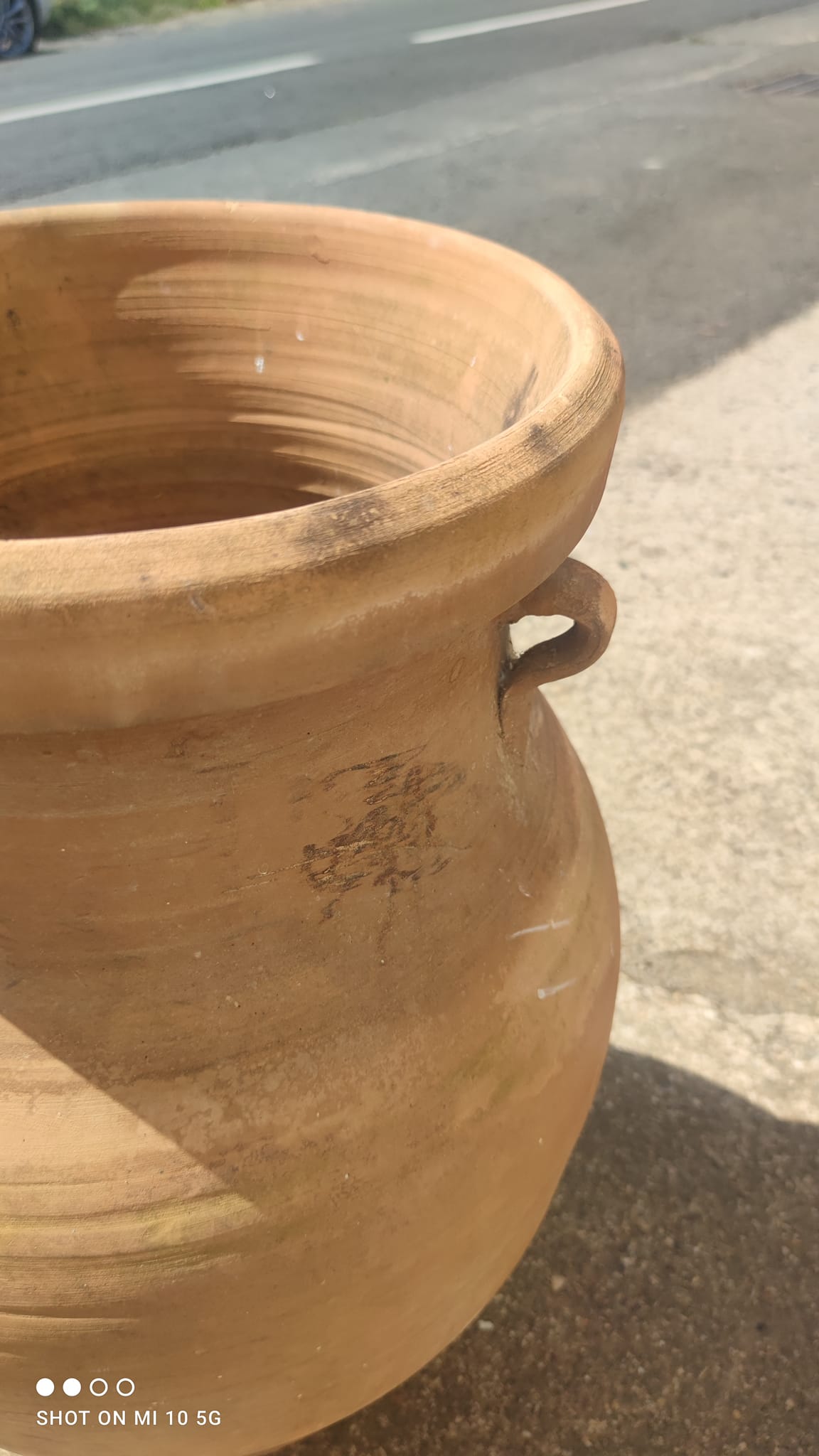Terracotta garden jar