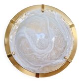 Large brass and Murano glass ceiling light, Hillebrand Lighting, 1970.