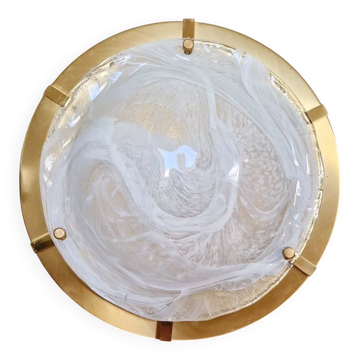Large brass and Murano glass ceiling light, Hillebrand Lighting, 1970.