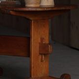 Primitive Swedish oval dining table in pine, early 20th century.