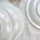 3 Black and white speckled Italian earthenware plates