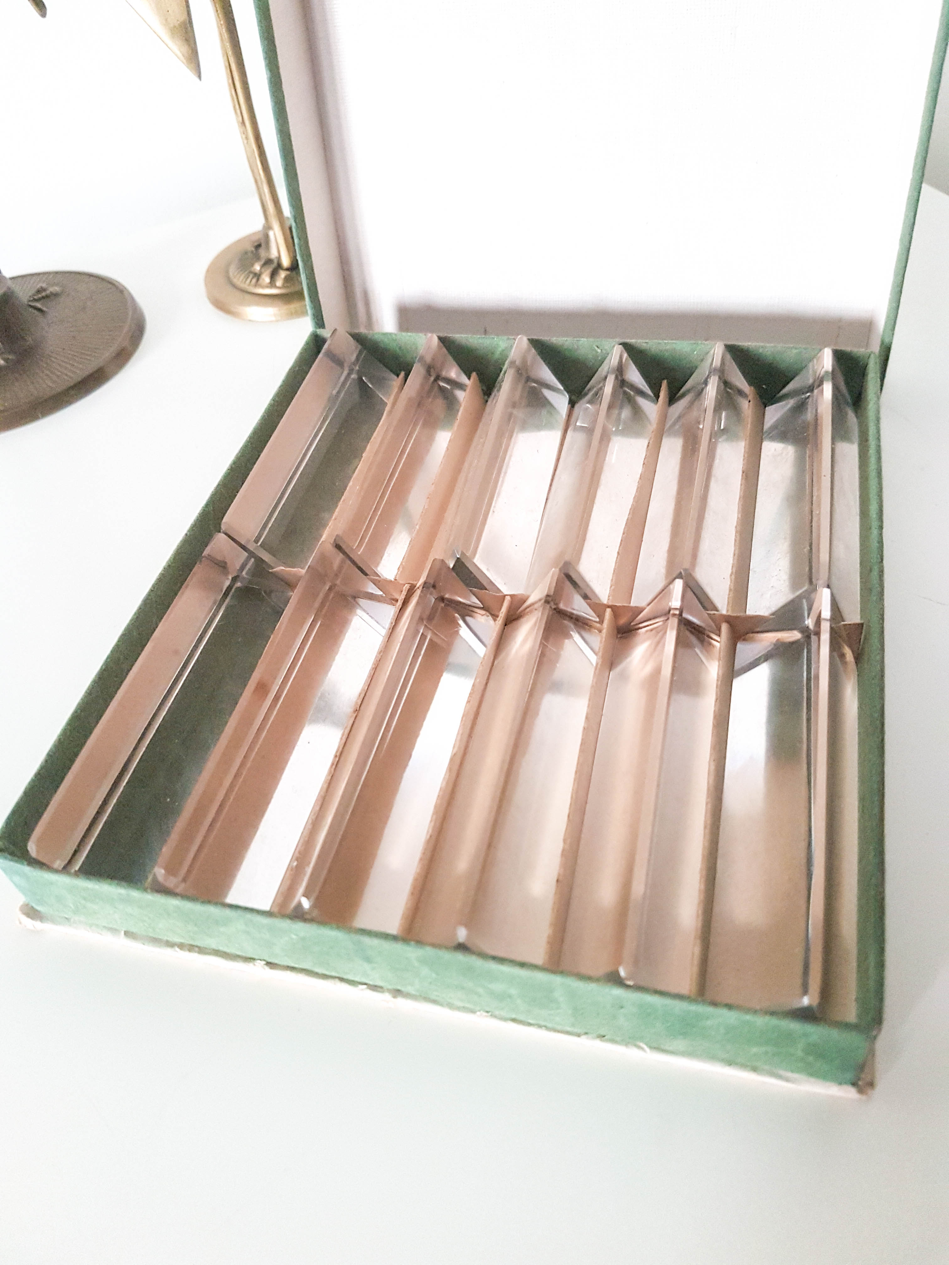 12 Baccarat crystal knife holders