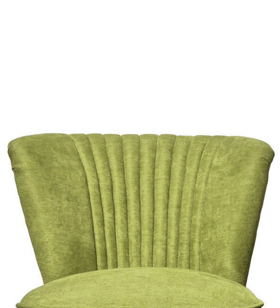 Pair of forest green cocktail chairs in fabric and wood, 1950s, ribbed shell backrest.