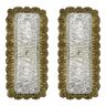 Lot de 2 appliques murales en bronze et verre, années 1960