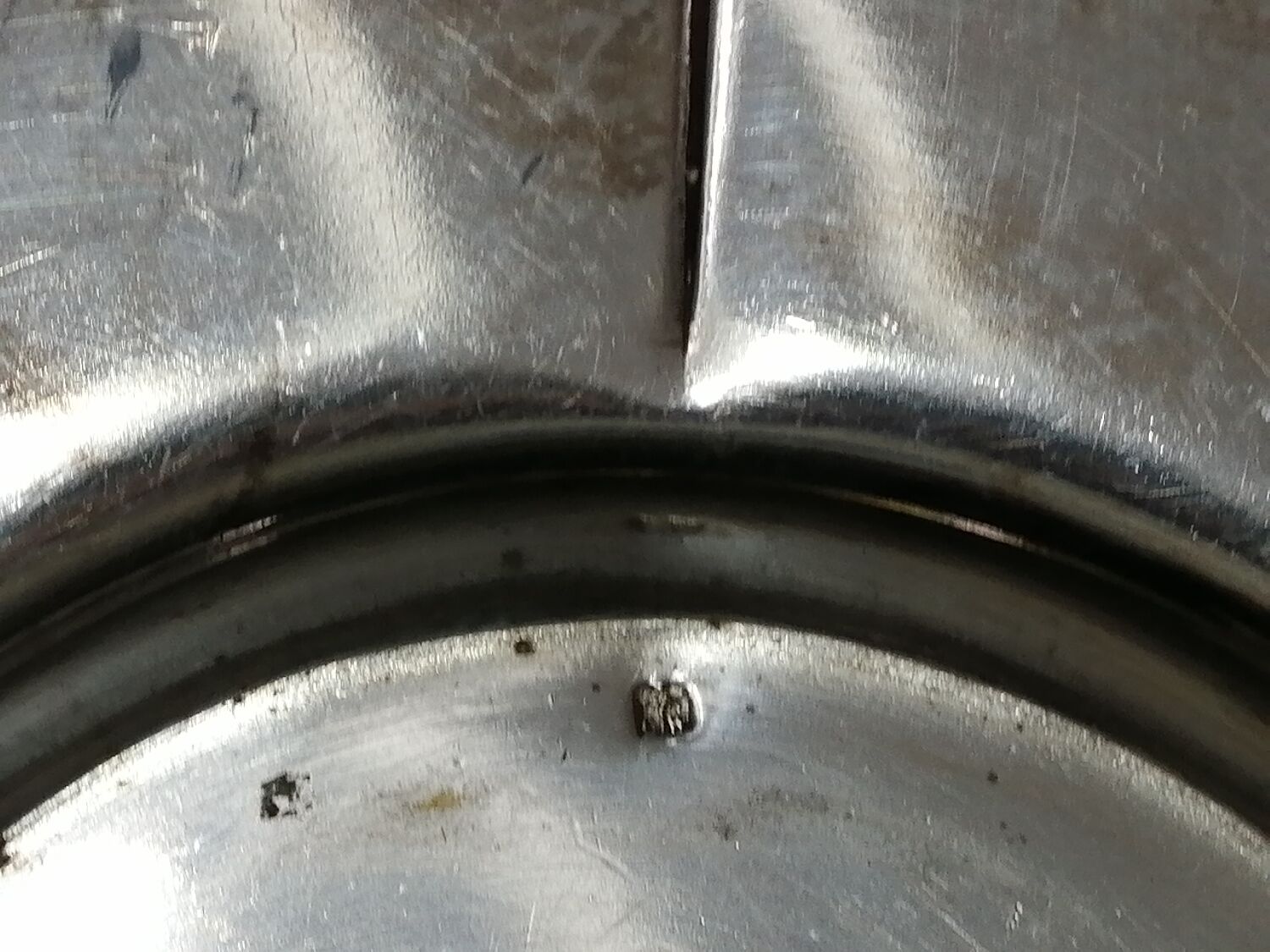 Glass sugar on art deco silver tray