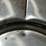 Glass sugar on art deco silver tray