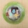 Old slipware plate: couple of peasants