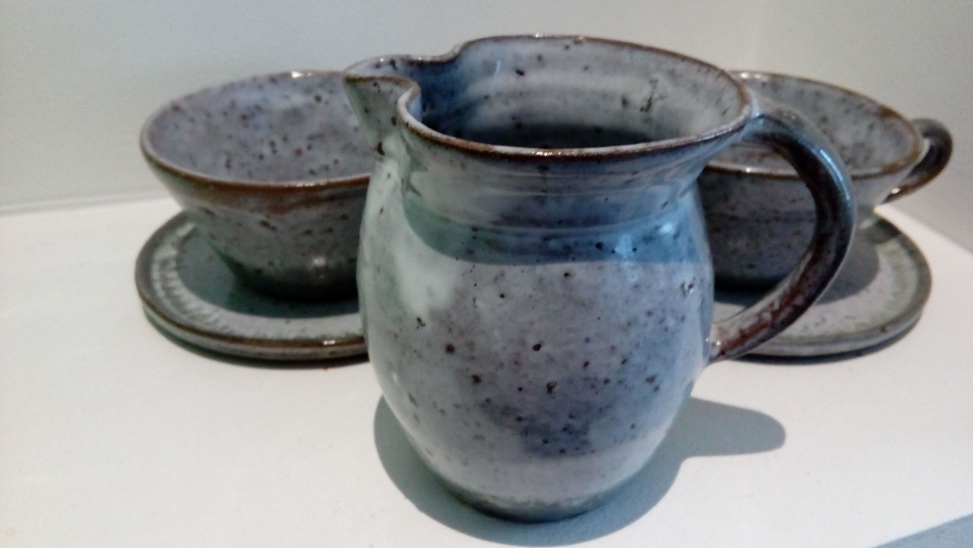 Sandstone cups and milk jar