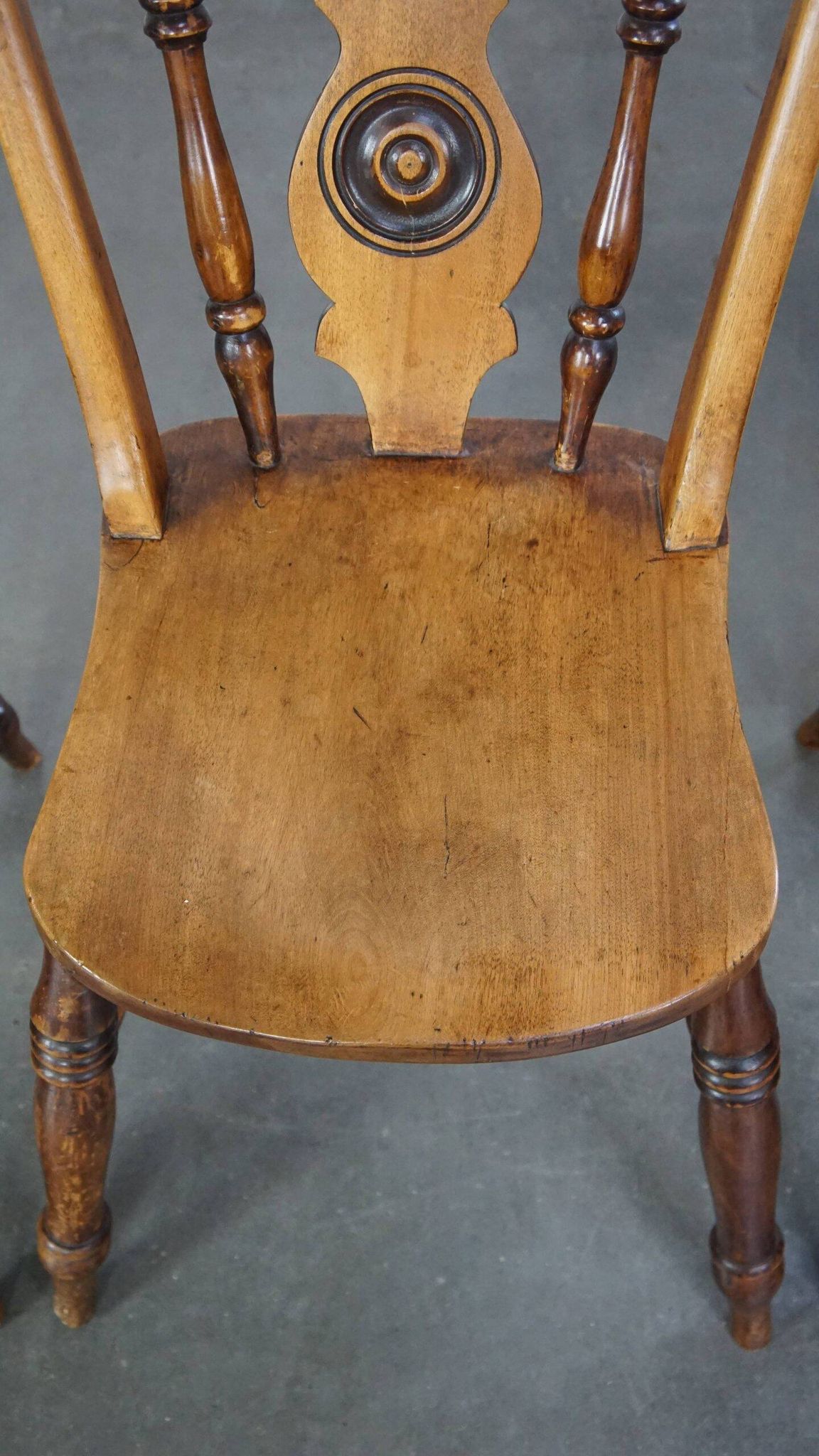 Antique set of 4 wooden dining chairs from the 19th century