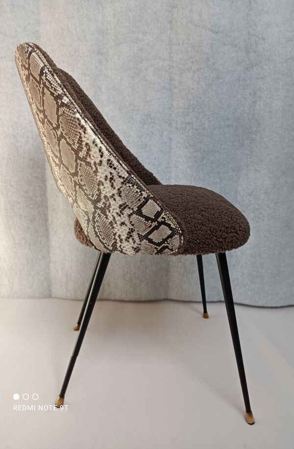 Chaise tonneau des années 1960, restauration d'art