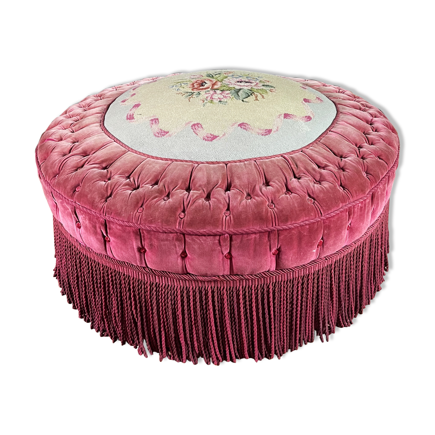 Napeolon III pouf in padded velvet - xix