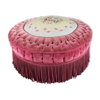 Napeolon III pouf in padded velvet - xix