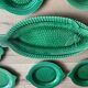 Green fish service Sarreguemines 1950s in new condition.