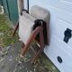 Scandinavian llama armchair foot vintage compass