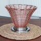 Art Deco cornucopia vase, centrepiece, bowl - blown glass & chrome 1930