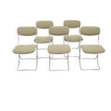 Set of 6 vintage design chairs in chrome metal – 1970s