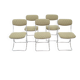 Ensemble de 6 chaises vintage design en métal chromé – années 70